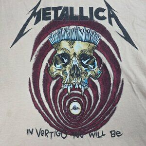 Metallica Beige Skull Design 1988 Album "In Vertigo You Will Be" T-Shirt Large
